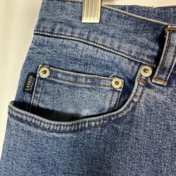Lauren Jeans Co. Ralph Lauren Blue Denim Jeans Straight‎ Sz 12P Petite Classic - Picture 3 of 8